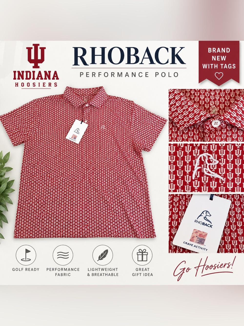 Rhoback Indiana Hoosiers polo